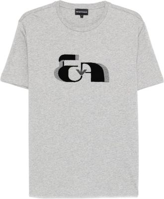 Emporio Armani Grey Printed cotton t-shirt