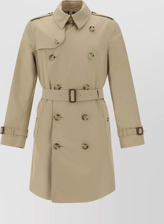 Burberry monochrome coat epaulettes belted