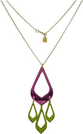 Toolally Feather Drop Pendant - Pink Mirror & Lime Zest at Nordstrom, Size 18