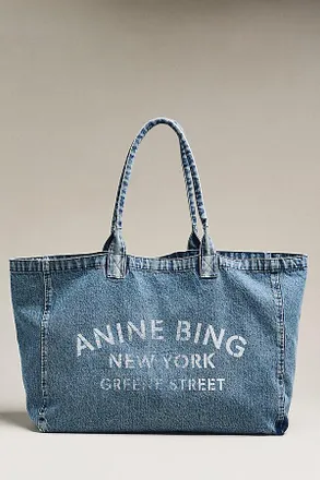 Anine Bing Leo Denim Tote Bag