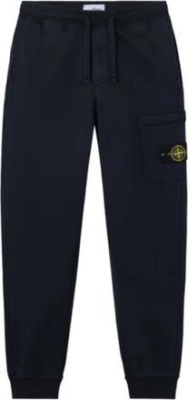 Stone Island Cotton Fleece Joggers - Heren - Sweatpants - Blauw - S - Katoen - Broeken