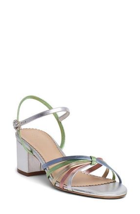 Cinq &agrave; Sept Nicole Metallic Ankle Strap Sandal in Metallic Multi at Nordstrom, Size 7.5Us