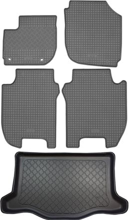 OEM Juego De Alfombrillas De Goma Para Coche Y Alfombrilla Para Maletero Para Honda Jazz Iii Hatchback (5 Puertas) De Septiembre De 2015 A Mayo De 2020