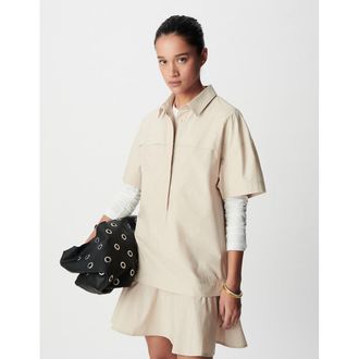 Ikks Wijde jurk met korte mouwen en overhemdkraag