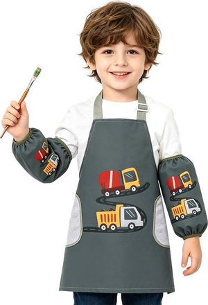 OEM Delantal Infantil, Delantal Infantil Impermeable Y Ajustable Con Mangas, Hornear, Pintar, Jardiner&iacute;a Y Otras Actividades Escolares