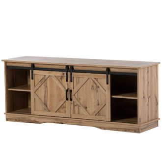 STILVORA Mueble Tv Con 2 Puertas Correderas, 2 Huecos Y Estantes Ajustables, Para Sal&oacute;n, En Tablero De Part&iacute;culas, 150&times;40&times;60 Cm, Marr&oacute;n