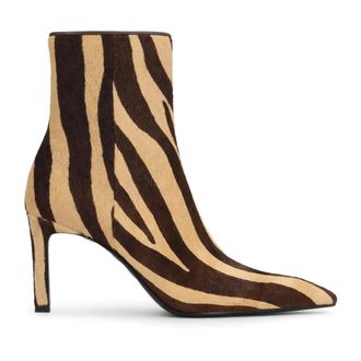 Kazar Schoenen, Dames, Bruin, 38 EU, Leer, Kazar Hair-on leren enkellaarsjes met stilettohak