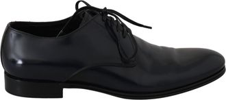 Dolce & Gabbana Blauw Leren Jurk Derby Formele Herenschoenen