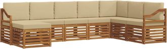 vidaXL Conjunto De Sof&aacute;s De Exterior 8 Uds. Natural Y Beige Vidaxl