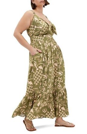 City Chic Vacay Print Sleeveless Maxi Dress in Vacay Vibes at Nordstrom Rack, Size S/16W