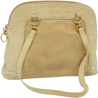 Bally Tweedehands leren schoudertassen - Dames - Vintage Schoudertas - Beige - ONE Size - Leer - Vintage