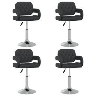 vidaXL Vidaxl - Sillas De Comedor Giratorias 4 Unidades Cuero Sint&eacute;tico Negro
