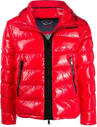 Paul & Shark Gewatteerd Pufferjack met Afneembare Mouwen - Heren - Gewatteerde jassen - Rood - XL - Polyester - Jassen