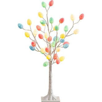 Nearly Natural 3-ft Pre-Lit Artificial Easter Twig Tree with 40 Egg Shaped LED Ornaments in White at Nordstrom