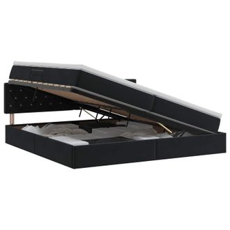vidaXL Cama Con Almacenamiento Negro 200 X 200 Cm Terciopelo Vidaxl
