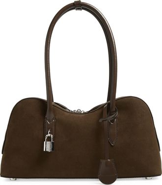 Stella McCartney Ryder Faux Suede Crossbody Bag in Moka at Nordstrom