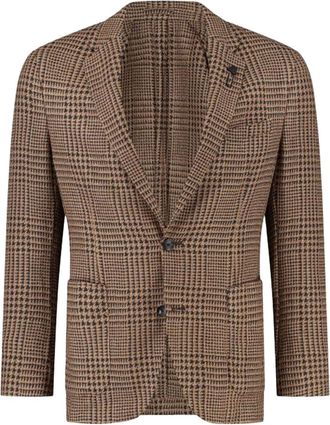 Lardini brooch-detail single-breasted blazer - men - Fabric - 54 - Brown