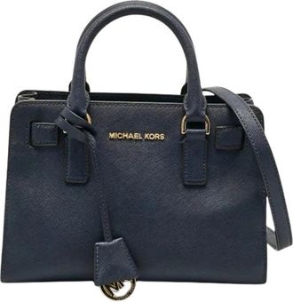 Michael Kors Pre-owned Handbags, female, Blue, Size: ONE SIZE Pre-owned Small Leather Tote
