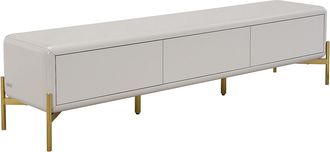 Vente-Unique Mueble TV con 3 cajones de MDF - Beige y dorado - LYBAKA