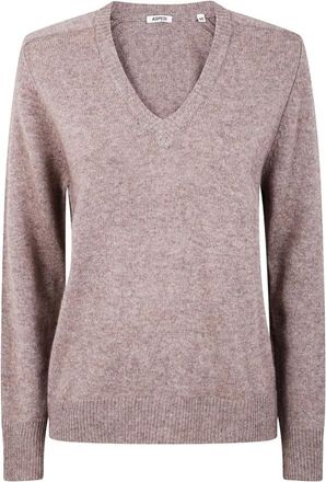 Aspesi Bruine Casual Kleding voor Mannen - Dames - V-hals truien - Bruin - M - Truien & Vesten