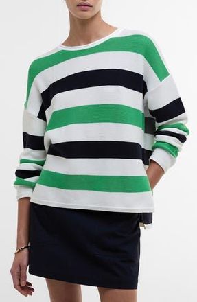 Barbour Marine Stripe Cotton Sweater in Multi Stripe at Nordstrom Rack, Size 14 Us / 18 Uk