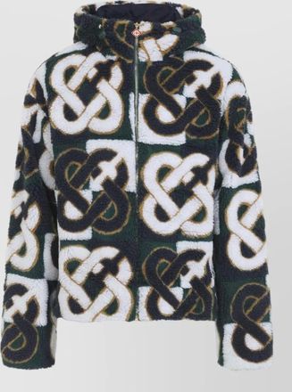 Casablanca hooded monogram fleece jacket