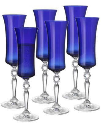 Barski Set Of 6 Champagne Flutes