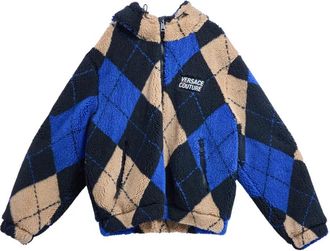Versace Jeans Couture Argyle Teddy Jacket - Heren - Jassen - Veelkleurig - XL - Polyester - Jassen