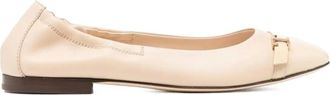 Tod's Tods Low-Top Sneaker - T Logo Strap Leather Ballerinas - Gr. 37,5 (EU) - in Weiß - für Damen