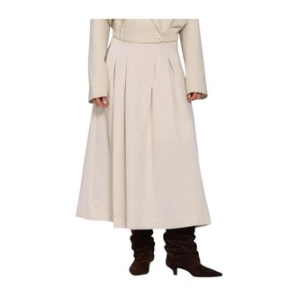 Co'Couture Rokken, Dames, Beige, S, Tengacc Pleat Rok