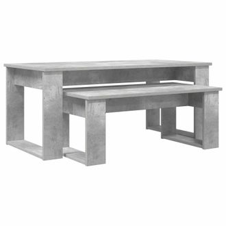 vidaXL Juego De Mesas De Centro 2 Pcs Gris Concreto Vidaxl