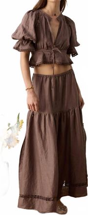 Boteh Myra Maxi Skirt In Brown