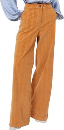 Silvian Heach High-Waisted Gestreepte Broek - Dames - Broeken - Oranje - Maat: S Katoen