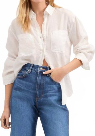 Veronica Beard Gil Linen Shirt In Off White