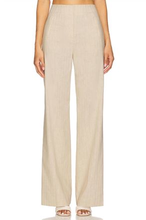 Veronica Beard Jude Straight Leg Pants In Natural/gold