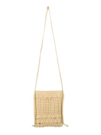 Hereu Neutrals Trena Crossbody Woven Leather Clutch