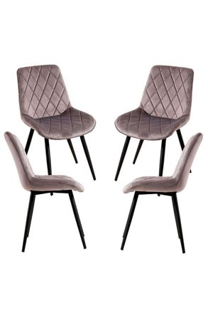 Regalos Miguel Packs Sillas Comedor - Pack 4 Sillas Min Terciopelo - Gris