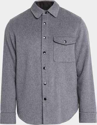 Neiman Marcus Men & apos;s Double-Face Wool Overshirt