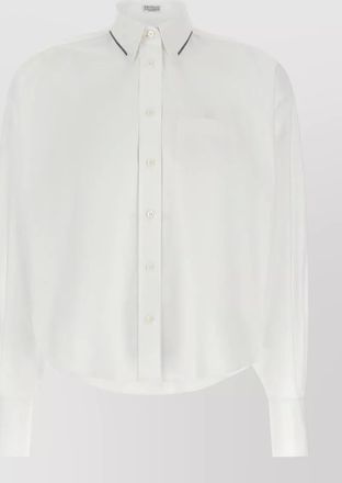 Brunello Cucinelli cotton asymmetric cropped shirt