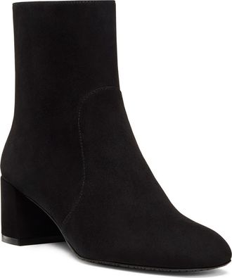 Stuart Weitzman Maeve Zip Bootie in Black Seude at Nordstrom, Size 9
