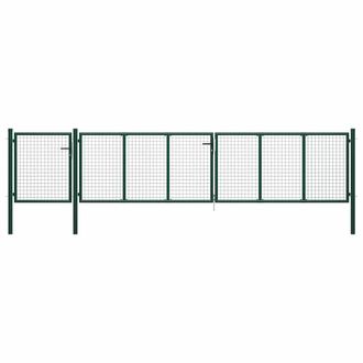 vidaXL Puerta De Jard&iacute;n De Acero 500 X 100 Cm Verde Vidaxl