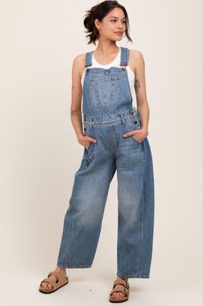 Pinkblush Barrel Leg Overalls in Blue at Nordstrom, Size X-Small