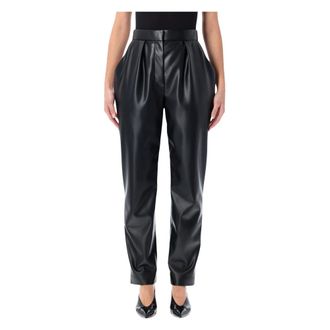 Balmain High-waisted Faux Leather Trousers