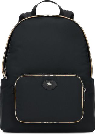 Burberry Mens Backpack With Tartan Details Black Polyester Backpacks