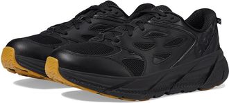 Hoka One One Clifton L Athletics Shoes Black/Black : Mens 11.5 - Womens 12.5 Medium, Leather