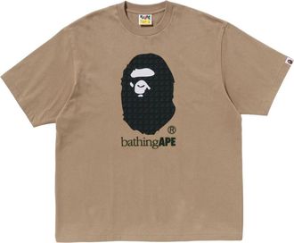 A Bathing Ape Sta Houndstooth by Bathing Ape Relaxed Fit Tee Beige 1K80-110-329-BEIGE