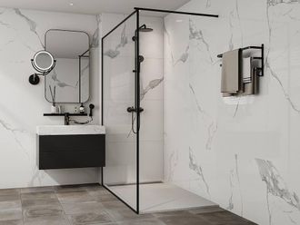 Vente-Unique Resin Free-Standing Or Flush Shower Tray - White - 160 X 90 Cm | Size: 1600mm x 900mm