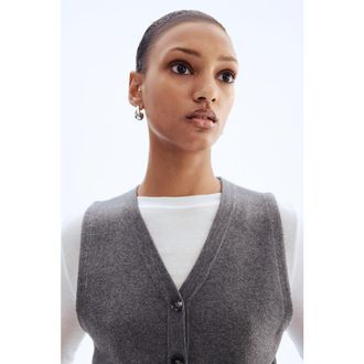 H&M Fine-knit Waistcoat in Dark Gray Melange at Nordstrom, Size Xx-Large