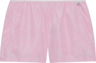 GCDS Gcds, Korte Broeken, Dames, Roze, L, Polyester, Essentials Faded Monogram Shorts