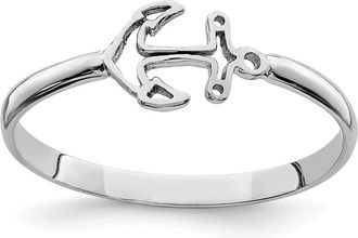 Diamond2Deal 14K White Gold Polished Anchor Ring